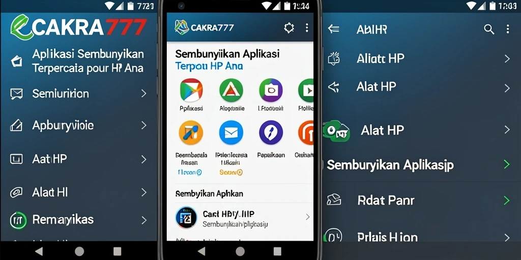 Tampilan antarmuka CAKRA777 yang mudah digunakan untuk menyembunyikan aplikasi.