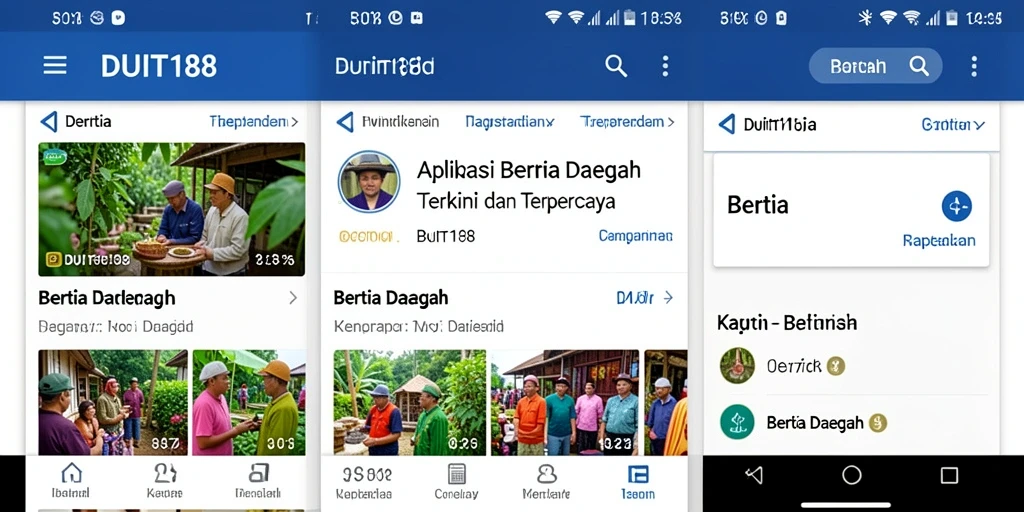 Tampilan antarmuka aplikasi DUIT188 untuk berita daerah yang informatif.