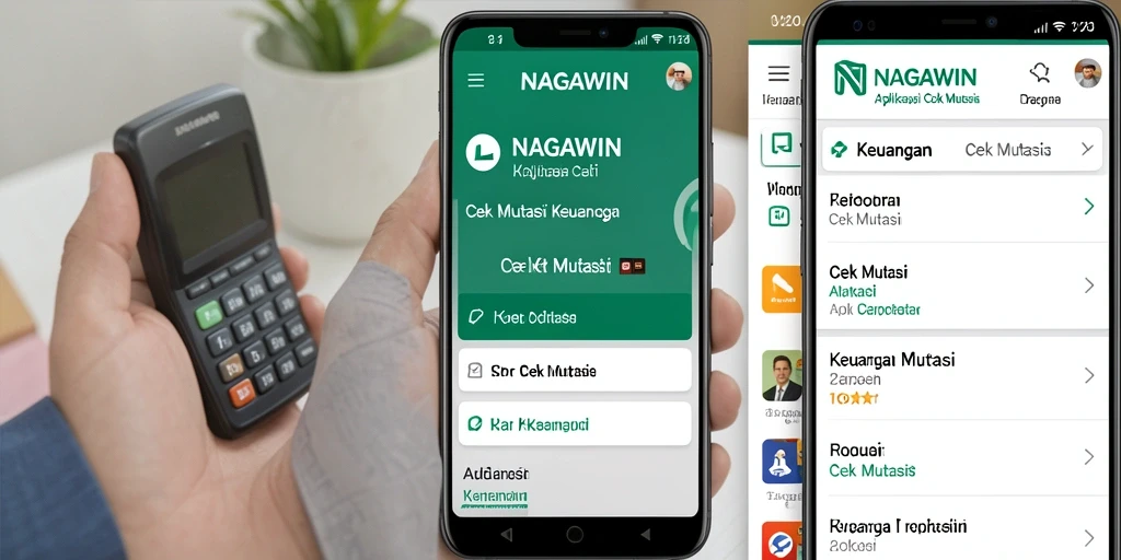 Tampilan utama NAGAWIN yang menampilkan fungsi Cek Mutasi dengan jelas.