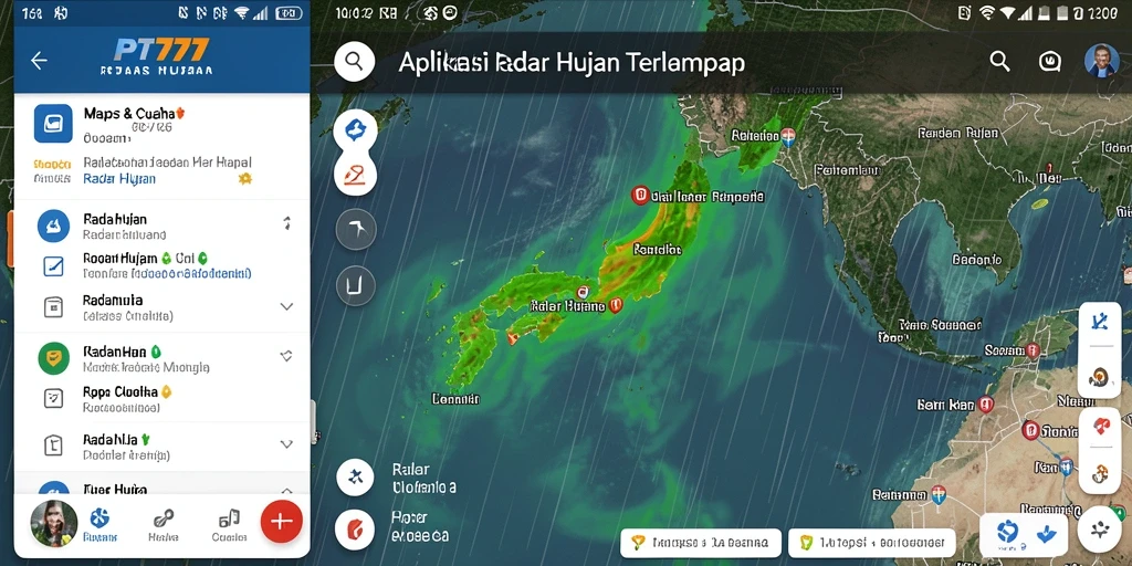 Antarmuka PT777 yang informatif dengan fungsi Radar Hujan.