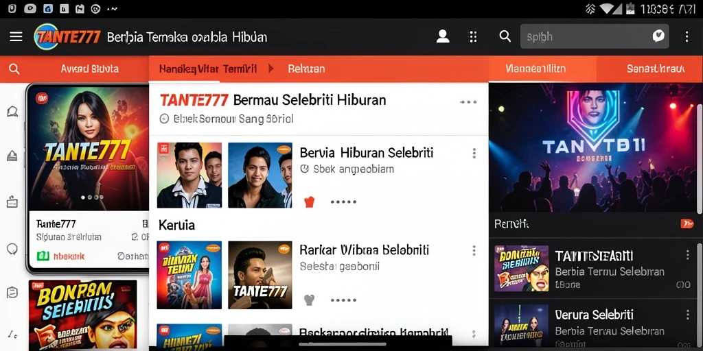 Tampilan antarmuka aplikasi TANTE777 yang menarik dan informatif.
