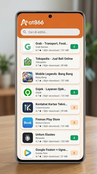 Tampilan katalog aplikasi at866