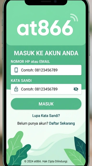 Tampilan halaman login at866